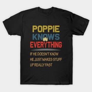 poppie knows everything..fathers day gift T-Shirt